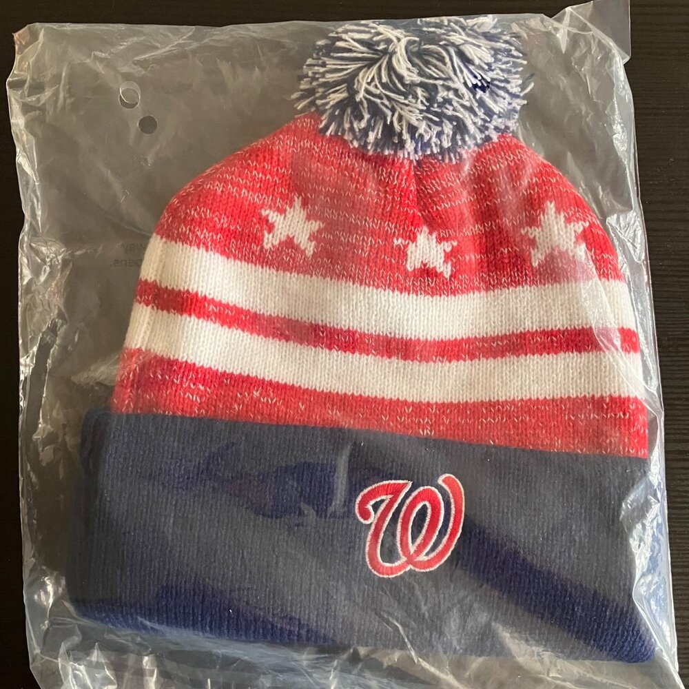Washington Nationals Beanie - DC Flag design with Curly W and Coca-Cola logos